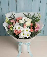 Букет цветов из:  Розы, Лизиантусы и Хризантемы #REPLACE_PRED# Хадыженске
