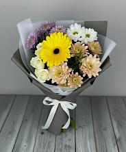Букет цветов из:  Розы, Герберы и Хризантемы в Хадыженске